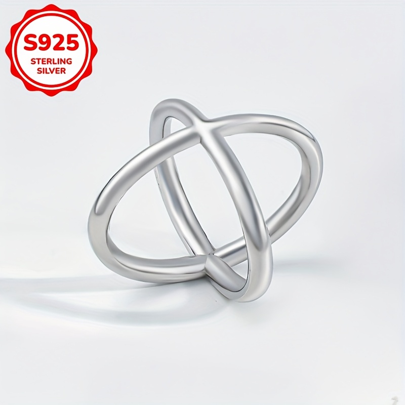 925Silver Retro Cross Women's Ring