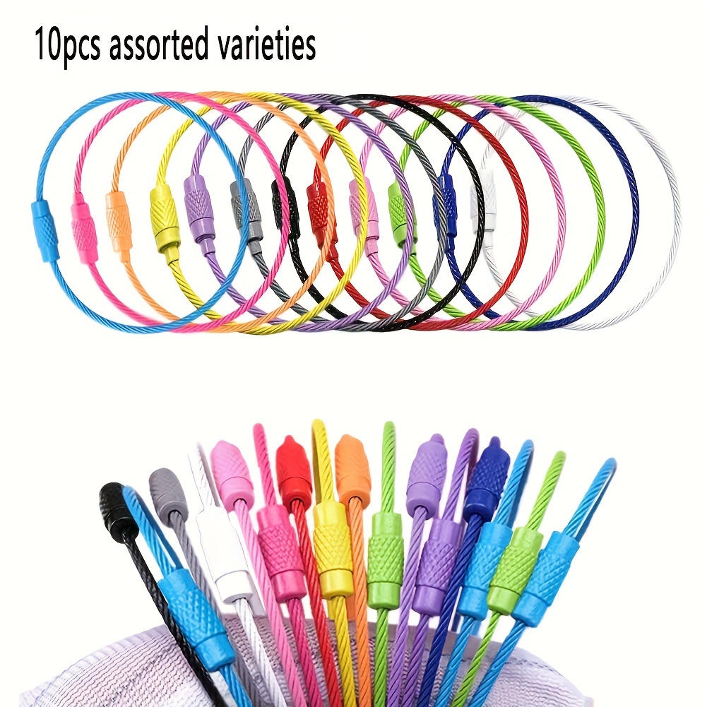 10pcs Random Color Keychain, Travel Airplane Luggage , Hanging Outdoor Key Chain