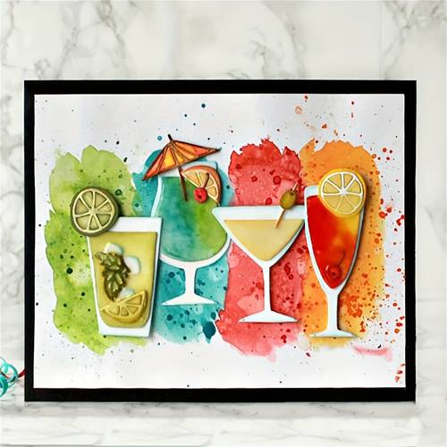 1pc beverage die cutting mold compatible for diy crafts beverage themed stamping cutting die with beverage shapes beverage molds for card making scrapbooking paper crafts template mold for drink themed albums decorations
