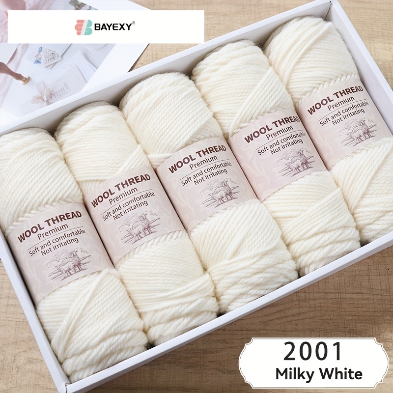 TEMU Bayexy Merino Wool 70% Anti-pilling Fiber 30% Medium Weight Yarn For 4-5mm Knitting Needles, 5 Skeins Per Pack 500g, Chunky Yarn . 3mm Thick,