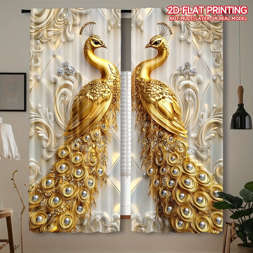TEMU 2pcs Set Of Curtains, Suitable For Study Rooms, Kitchens, Living Rooms, Or Dormitories. Rod , An For Bedroom Decor And