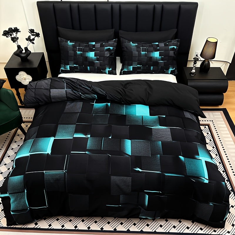 3pcs Cool Tech Digital Print Duvet Cover Set for All Seasons, Available in Red And Blue, in Four Sizes (Twin, Double, Queen, King) (1 Fitted Sheet + 1/2 Pillowcase, No Filling) 10 3pcs Cool Tech Digital Print Duvet Cover Set for All Seasons, Available in Red And Blue, in Four Sizes (Twin, Double, Queen, King) (1 Fitted Sheet + 1/2 Pillowcase, No Filling) - Image 10