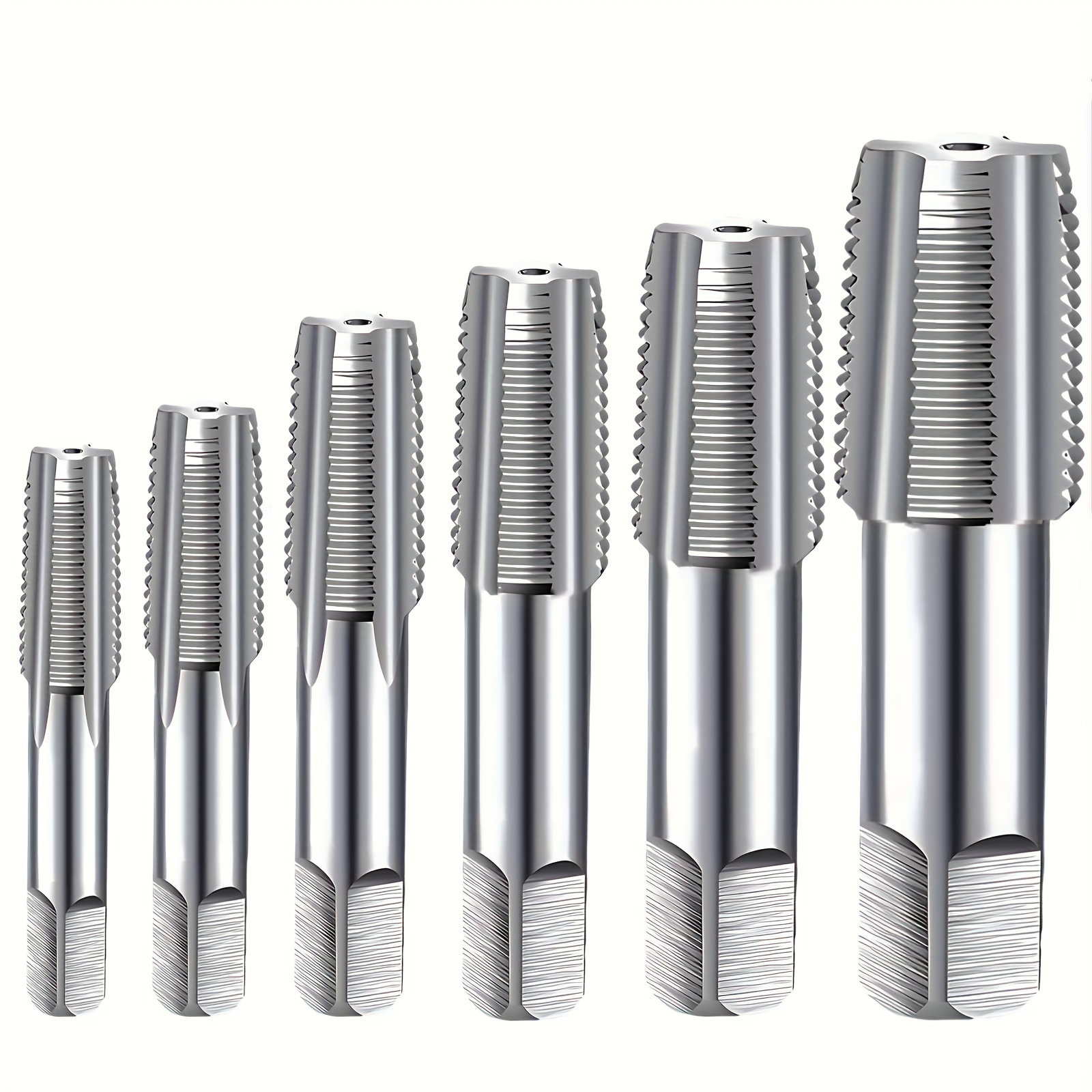

5pcs/6pcs Pipe Tap Set 1", 1/2", 3/8", 1/4", 1/8" And 3/4" Bearing Steel Pipe Tap Set - Professional Metal Thread Cutting Tools For Machining And Threading
