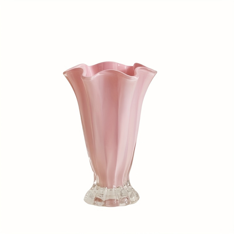 Light Luxury High-end Petal Glass Vase, Ins-style Decorative Flower Vessel For Living Flower Arrangements And Dining Table Decor, Vase