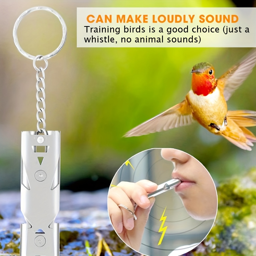 stainless steel   technology bird training whistle durable drop resistant parrot pigeon trainer with keychain for easy carry attracts birds with     outdoor bird training bird accessories 0