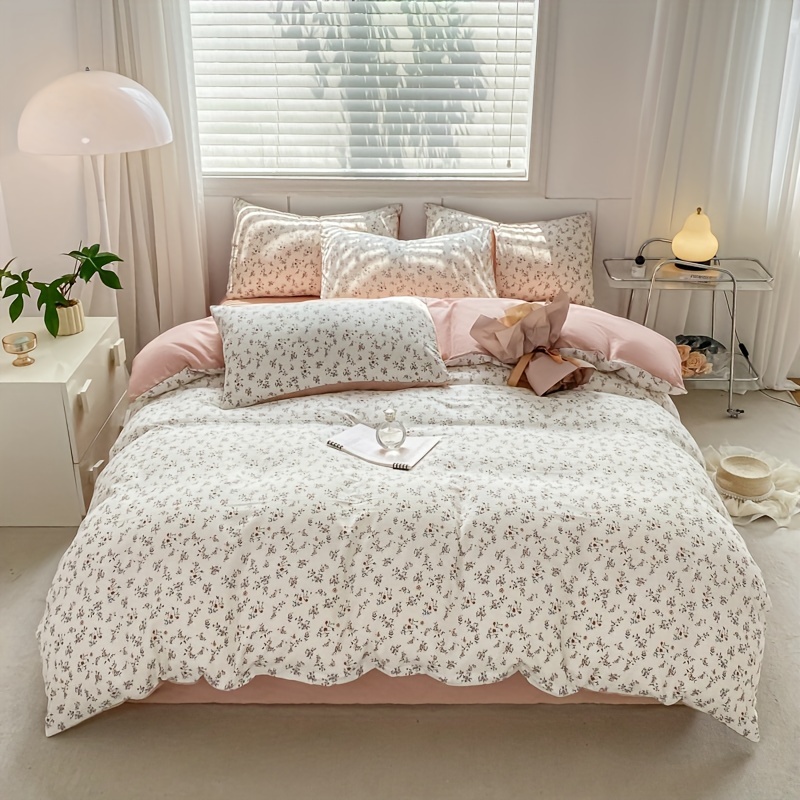 popular   floral comforter set with 1 duvet cover and 2 pillowcases breathable polyester machine washable zip closure   details 0