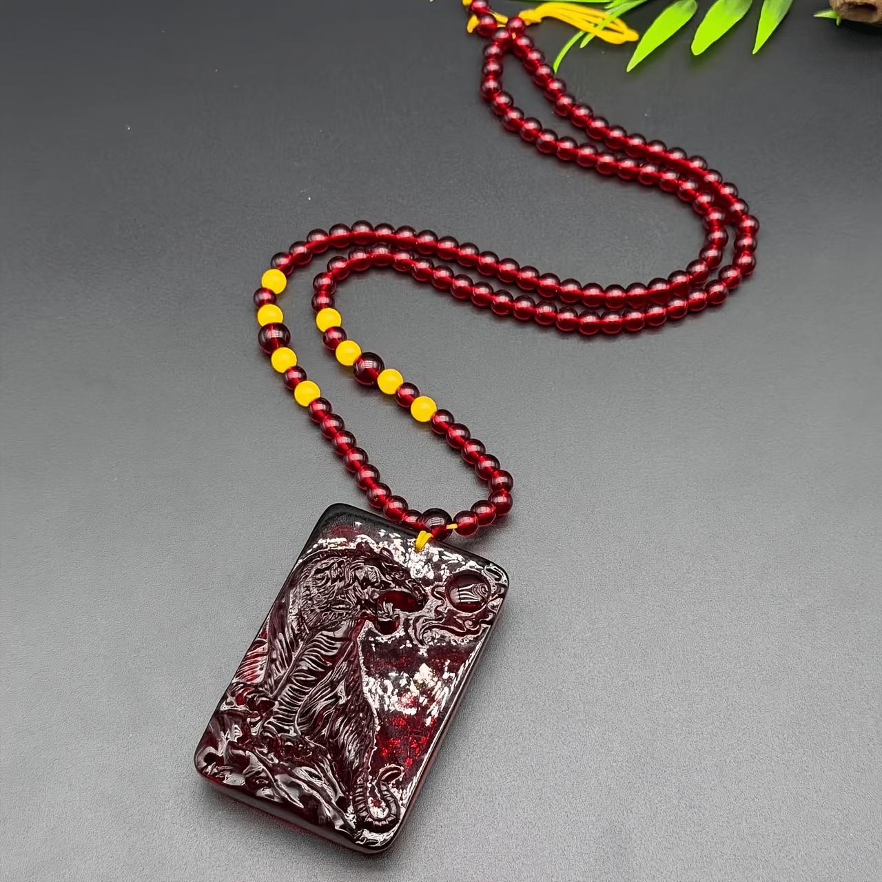 Unisex Tiger Climbing Mountain Pendant Necklace, Fierce Design