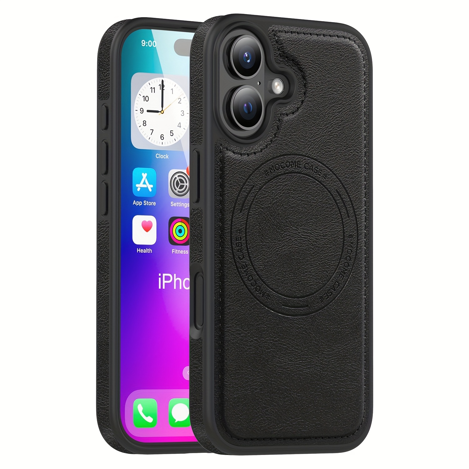 TEMU Vintage Business Magnetic Case For Iphone 13/14/15/16 Plus/17 Air/17 Pro/17 Pro , Fashionable Luxury Leather Design, Compatible With Magnetic