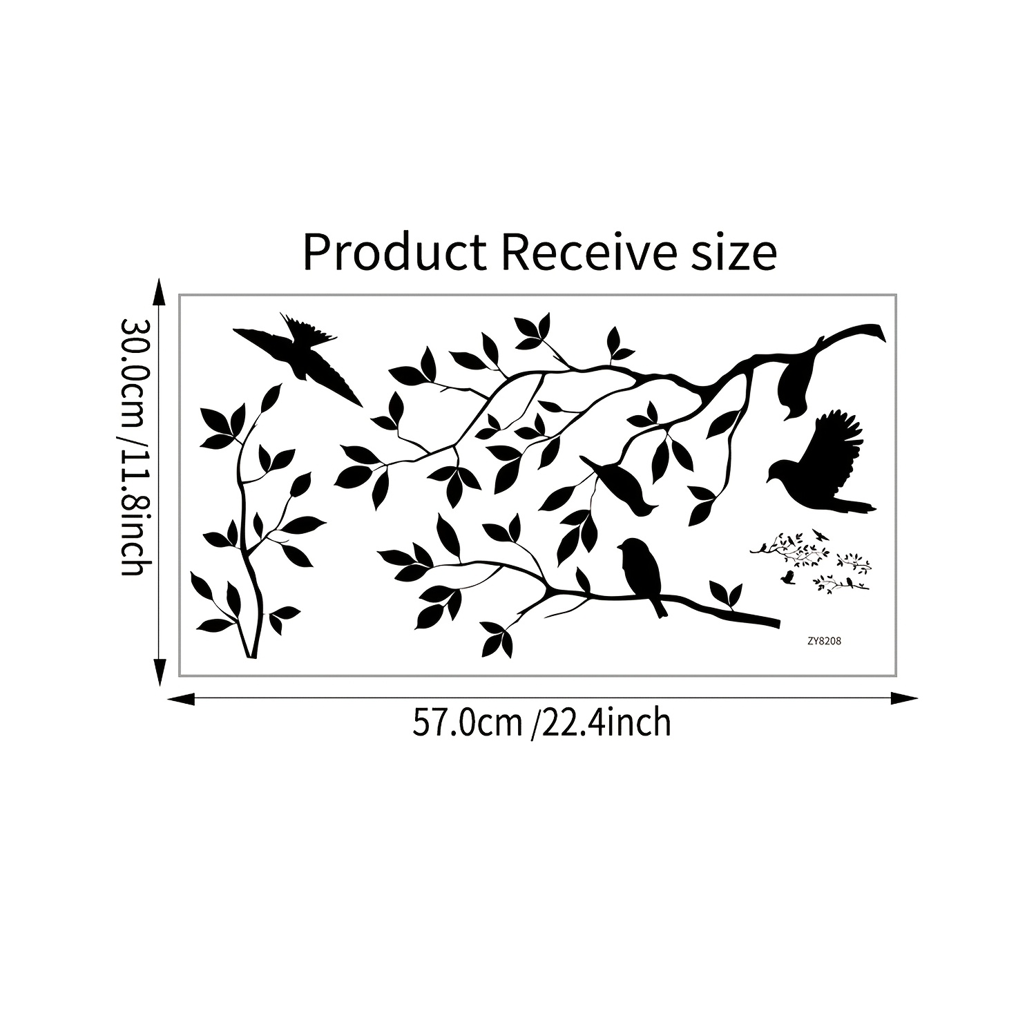 TEMU [Plat 2D] Décoration Murale en Plastique et Métal, Sculpture Murale Silhouette d'Oiseau sur Branche d'Arbre Noire, Ornement Mural Suspendu