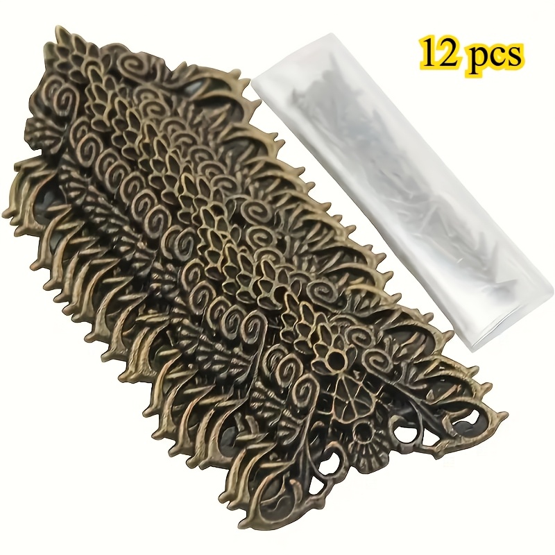 TEMU 12pz Protezioni Angolari in Vintage - Facile da Installare, Resistenti e Decorativi per Mobili e Artigianato, Antiruggine, Durature
