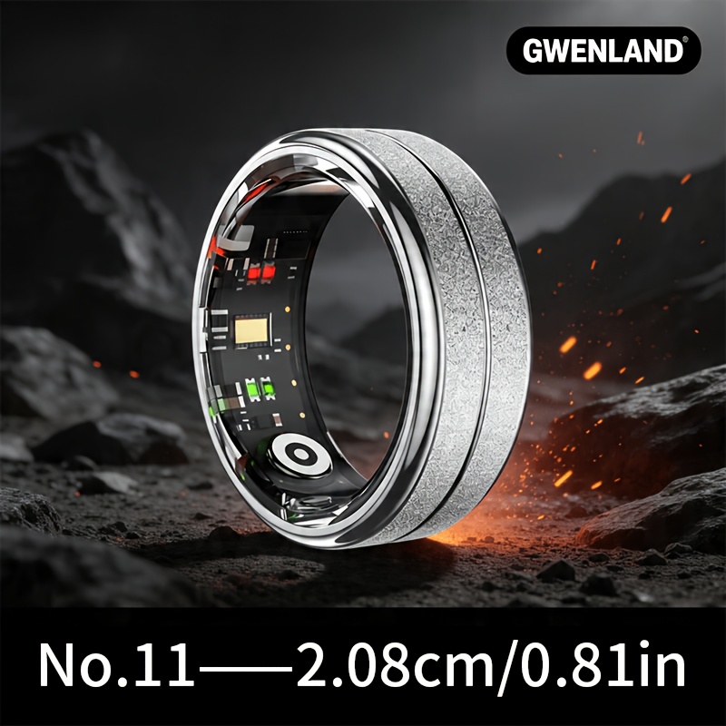 Image of Latest Gwenland Frosted Smart Ring - Wireless Connection, Fitness Management, Magnetic Charging, Battery Capacity 15mah (size 8) / 18mah (size 9-13), Waveform Photography, Multiple Sports