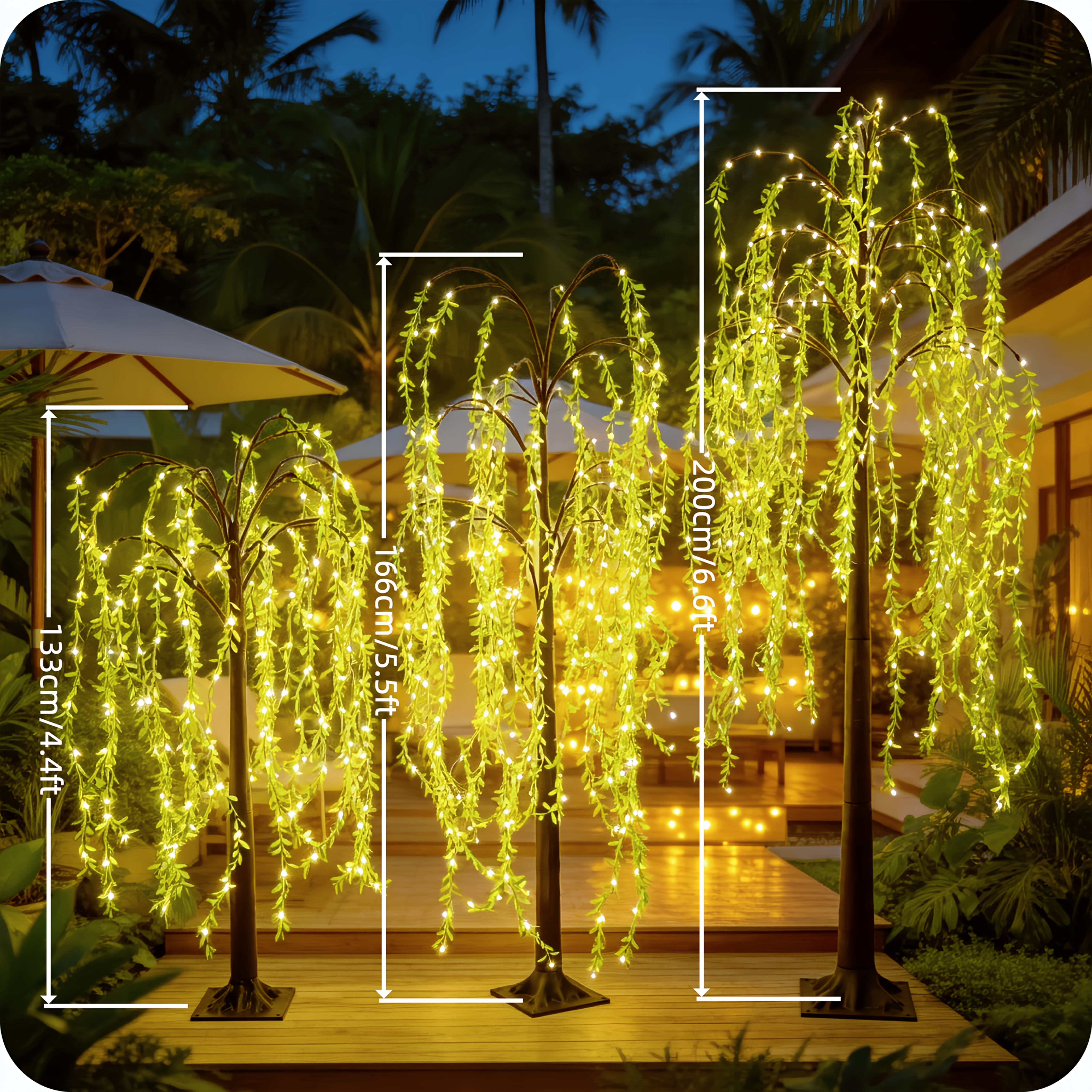 TEMU 1pc, Led Lighted , 4.4ft/5.5ft/6.6ft Artificial Usb Powered Floor Lamp, For Home/holiday Decor, , Spring Summer Decor