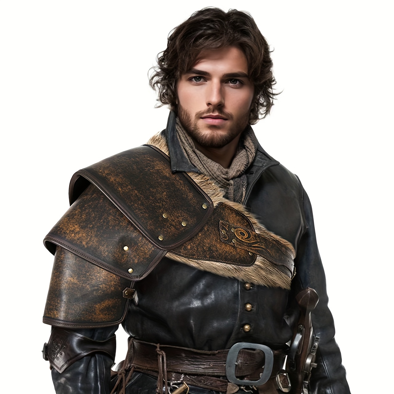 Adjustable Costume ×  Thurston Amazon.com: Viking Warrior Shoulder Armor for Men Adjustable