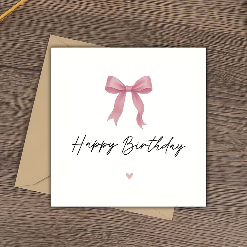 An Elegant Birthday Card Featuring A Pink , With Smooth Lettering That 'happy Birthday', Perfect For Celebrating The Of Daughters, , Or Mothers