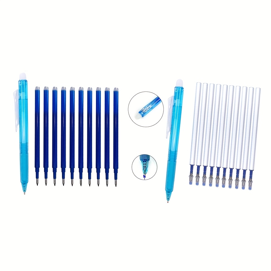 

Ensemble de 11 stylos à gel effaçables SEA, stylos à gel rechargeables et rétractables, pointe fine de 0,7 mm, 1 de stylos à encre noir + 10 recharges supplémentaires