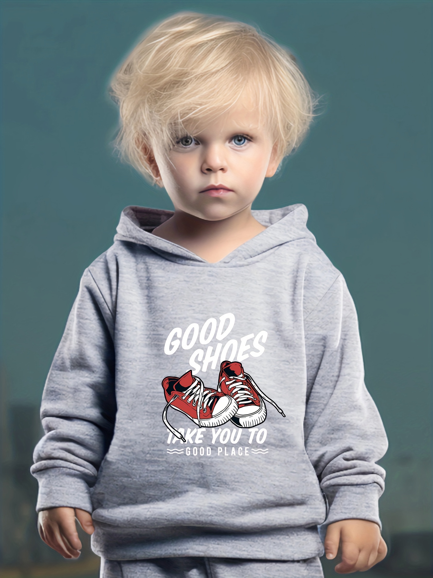 2pcs Toddler Boy Trendy Faux-two Colorblock Sweatshirt and Letter Print Pants Set