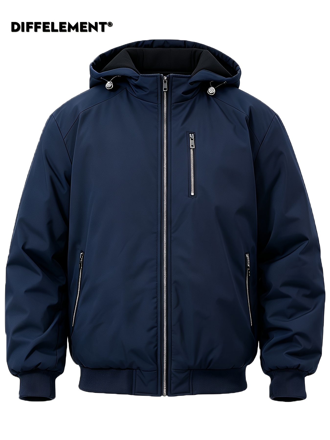 Men's Hooded Padded Winter Jacket with Quilted Design
