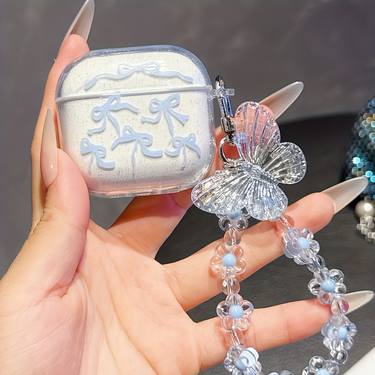 TEMU Fresh And Bow Suitable For Airpods 5th/4th Generation Protective Case, New Airpods 1/2/3rd 3 Soft Case