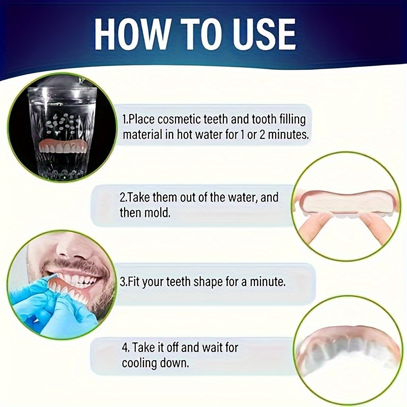 Vintage Style 2pcs Moldable Dental Grills Set, Simulated Upper And