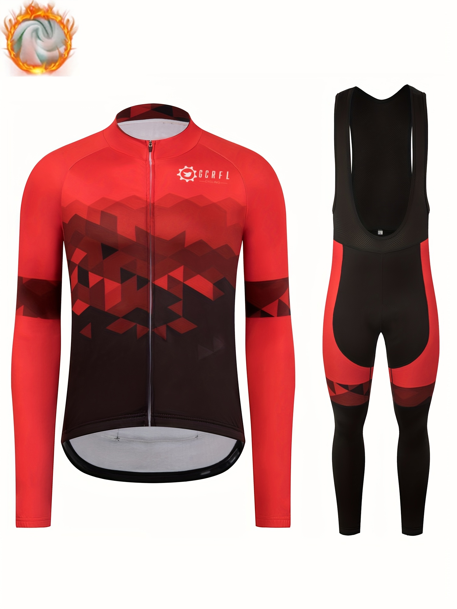 completo ciclismo invernale maniche lunghe e in pile Temu