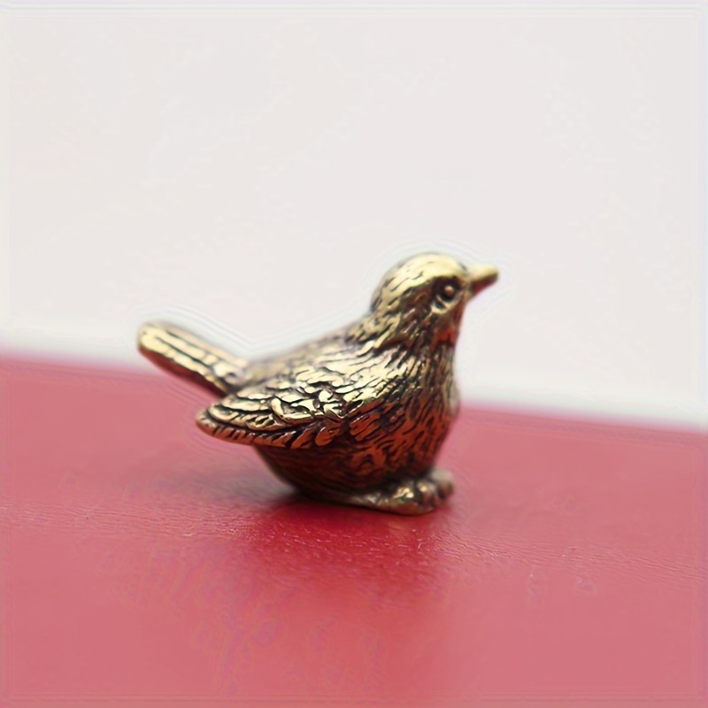 

1pc, Miniature Brass Sparrow Tea Pet, Antique Copper Bird Sculpture, Solid Brass Tiny Bird Figurine, Tea Ware Table Decor, Micro Carved Vintage Home Accessories, Room Decor, Home Decor
