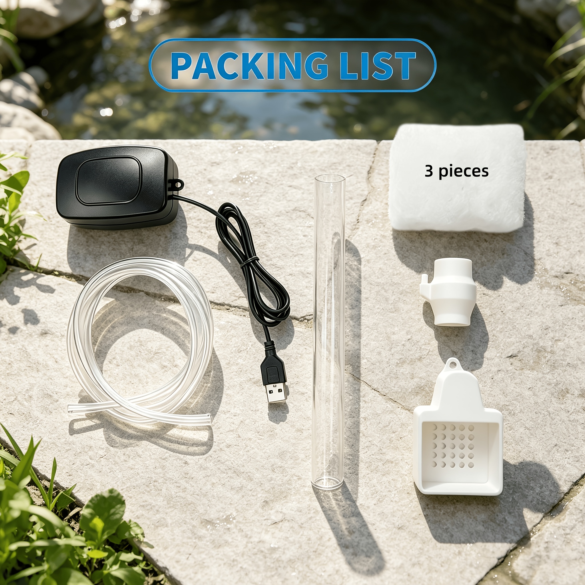 TEMU Kit de filtration pour bassin, comprenant une pompe à trou unique et un skimmer, avec 3 tampons filtrants de remplacement, purification du
