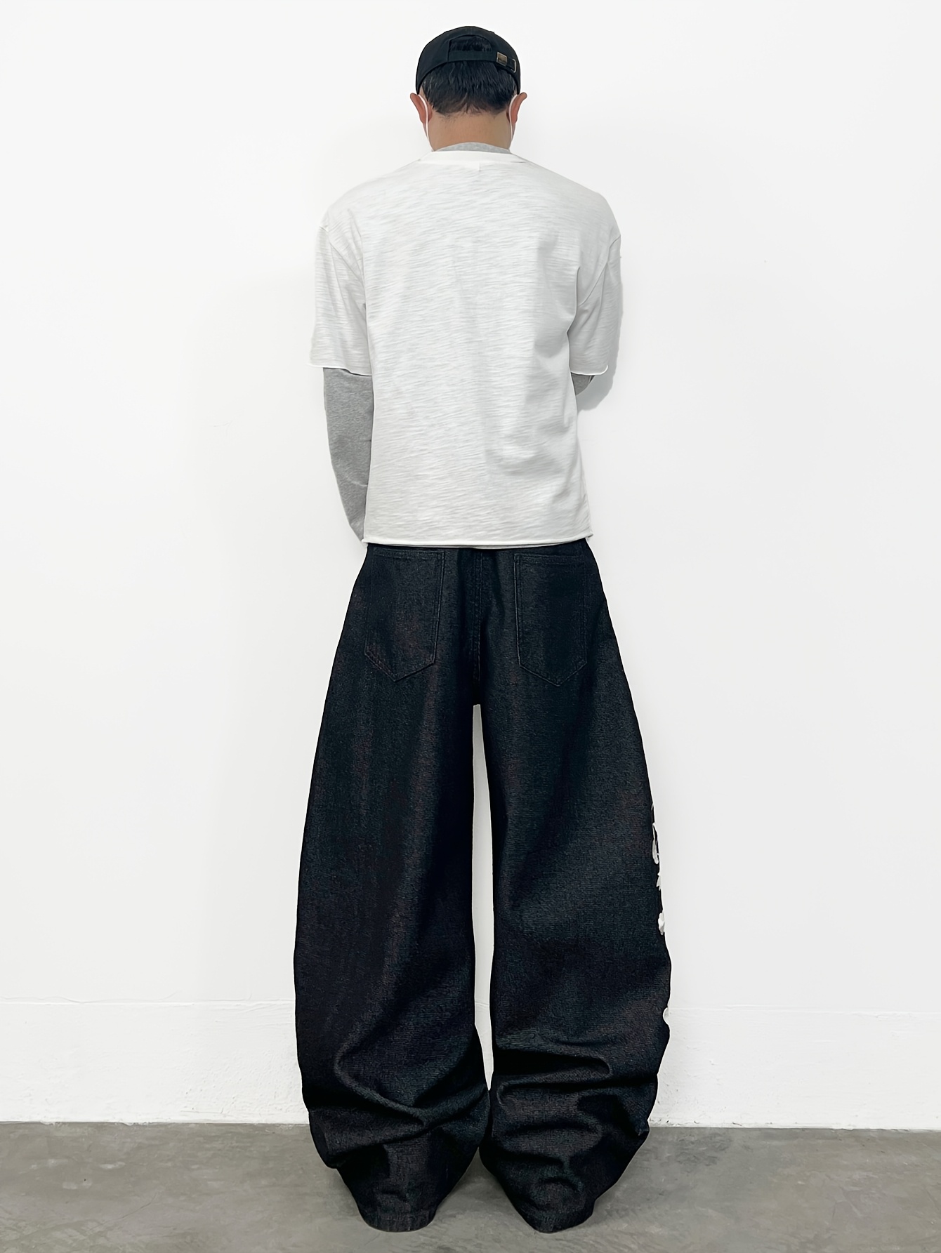 Washed Black Loose-Fitting Casual Jeans, Unisex Y2K Style