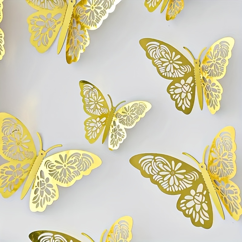 TEMU 24pcs 3d Decorative Papers - Easy-peel Stickers, Removable For Birthdays, Weddings, Outdoor Events | Matte End With Crystal Embellishments,