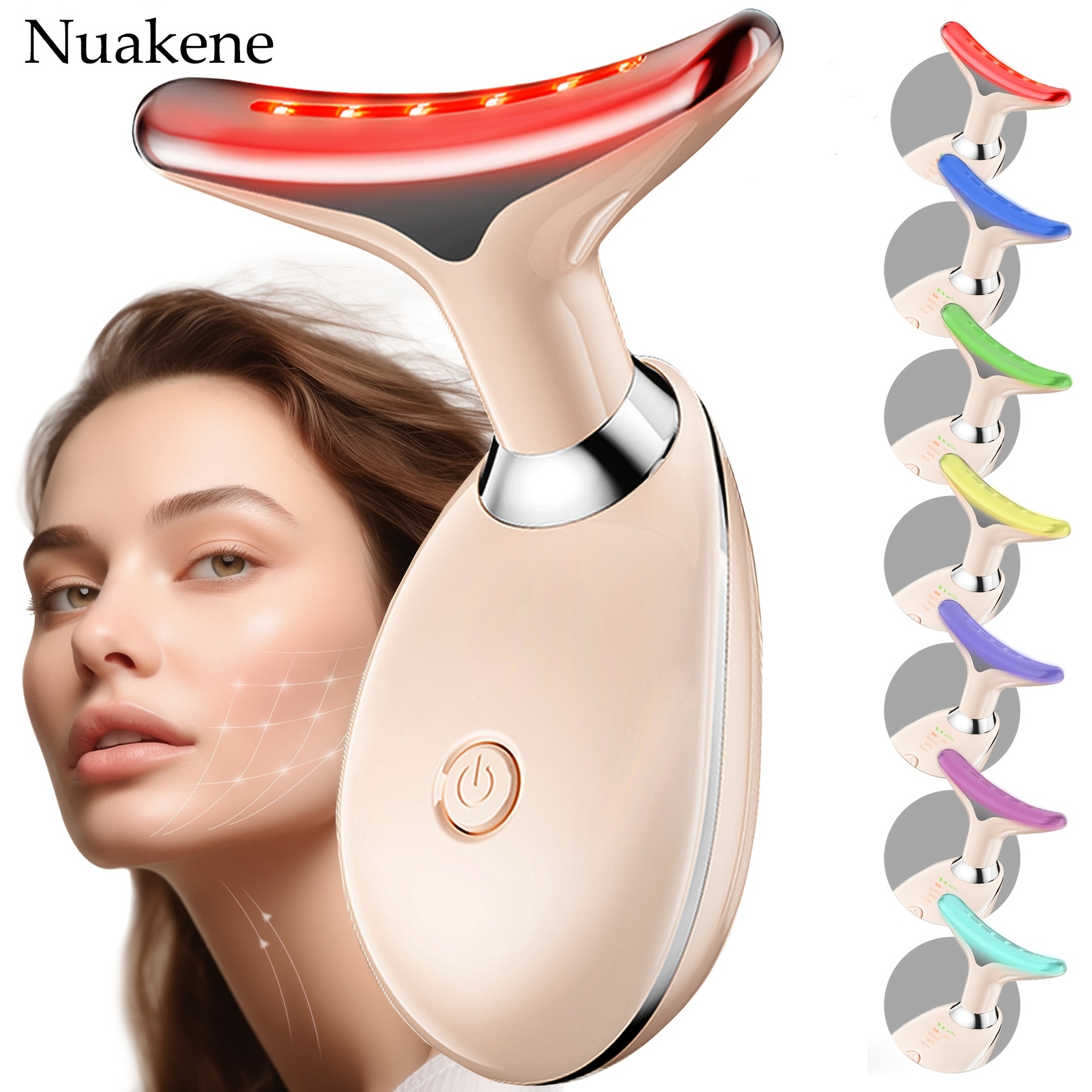 A 7-Color Neck Massager Designed for Facial And Neck Care, Featuring  Vibration Massage. This Beauty Is USB Rechargeable And Essential for Home  Skincare, Making It an Ideal Holiday Gift for Women * ...
