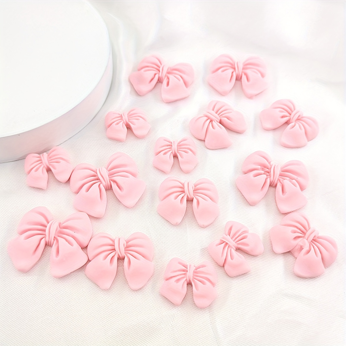 TEMU 30pcs Pink Bow Decorative Beads Suitable For Making For Phone Cases, Nail Pendants, Hair Clips, Clothing Accessories