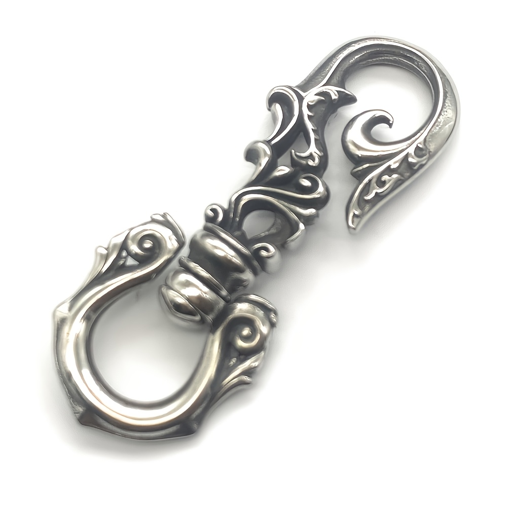 Image of Stainless Steel Vintage Carved Keychain Accessory