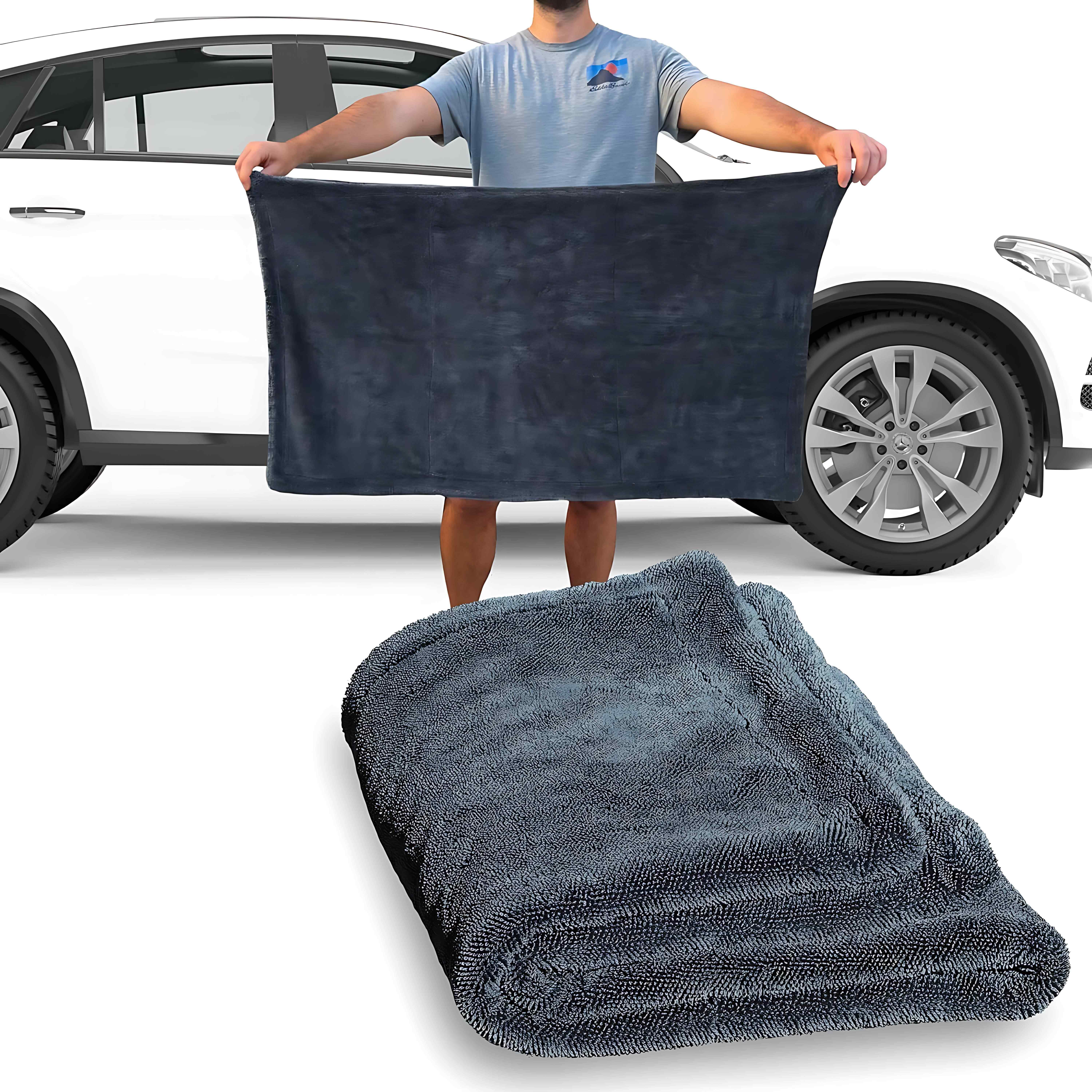 

Car Drying Towel - Ultrafine Microfiber - Dual-twist Pile And Borderless Design For Quick And Effortless Drying