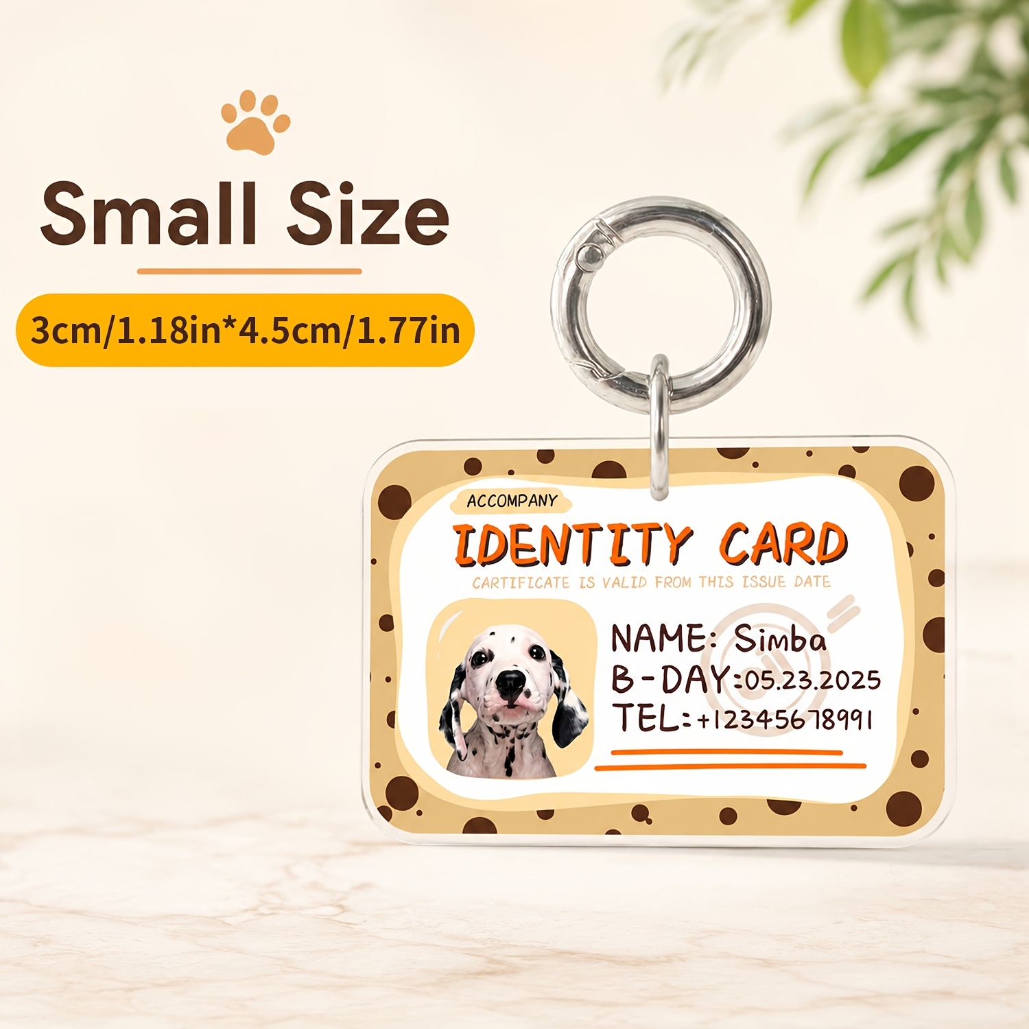 TEMU [picture Customization] 1pc Personalized Pet Cat And Dog Tag Name Phone Number Birthday, Custom Cat And Dog Photo Name Tag Dog Name Tag Acrylic