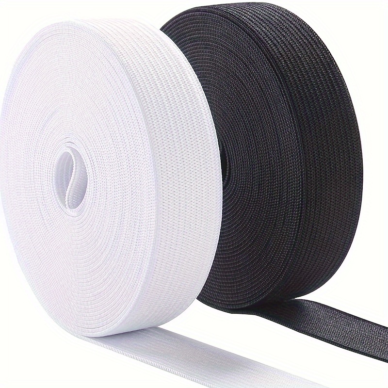 

8m Heavy Stretch Fabric Sewing Elastic Band, High Elasticity Knit Waistband Elastic, 20mm Wide - Black & White (1 Roll)