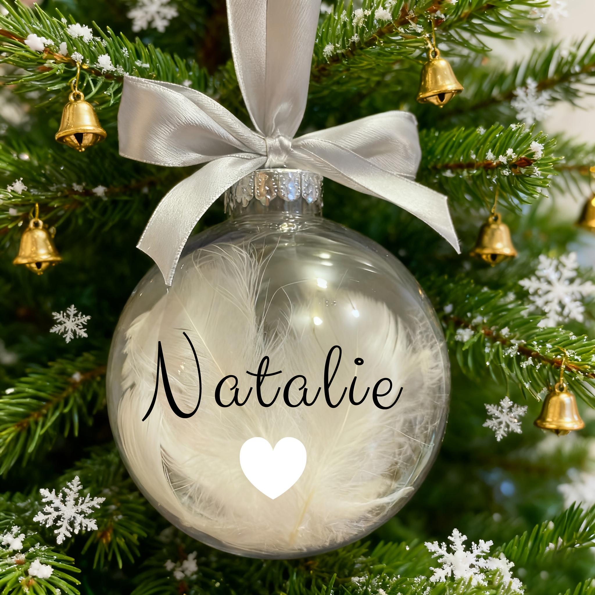 Image of Personalized Custom Christmas Ornament - Custom Name Christmas Tree Decoration Ball, Unique Holiday Gift For Family, , , Festive Present, Christmas Gift, Custom Name Christmas Ball