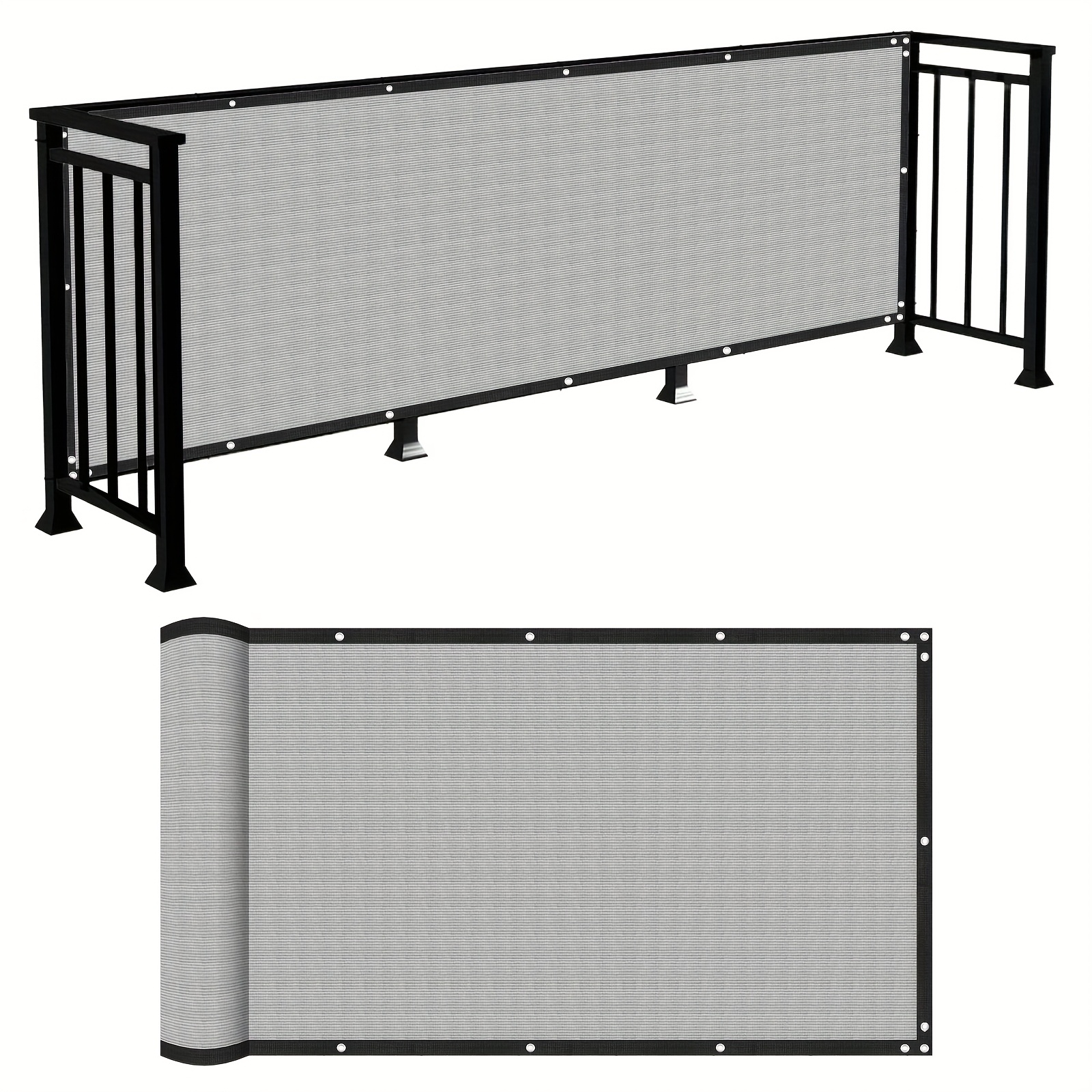 1pc heavy duty balcony privacy screen thickened garden shade net cover with zip ties uv resistant weatherproof barrier suitable for apartment railings porch terrace platform pool with reinforced zip ties
