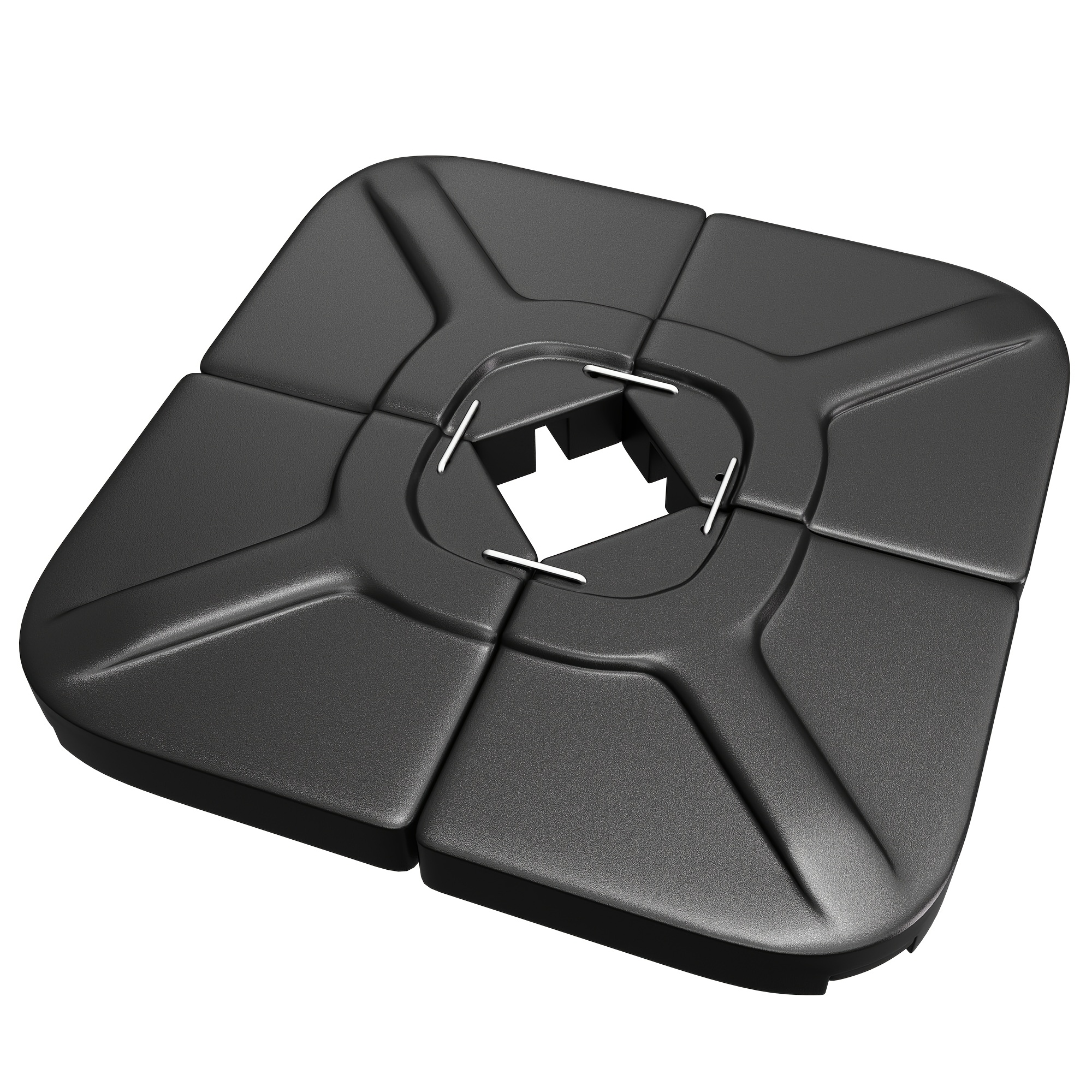[Sturdy Umbrella Stand] Sturdy 4-Part Cantilever Umbrella Stand - 290Lbs Square Base That Can Be Filled with Sand Or Water, Ideal for Offset Patio Umbrellas, Suitable for Gardens, Pools, Decks, And Backyards