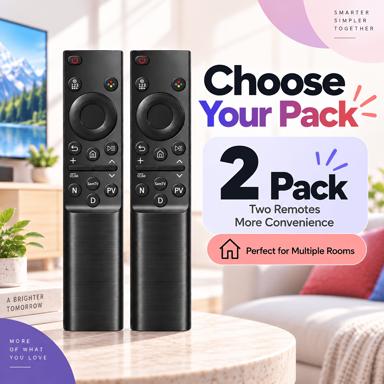 TEMU Control remoto universal para televisores for Samsung, compatible con series de televisores inteligentes LCD LED HDTV 3D