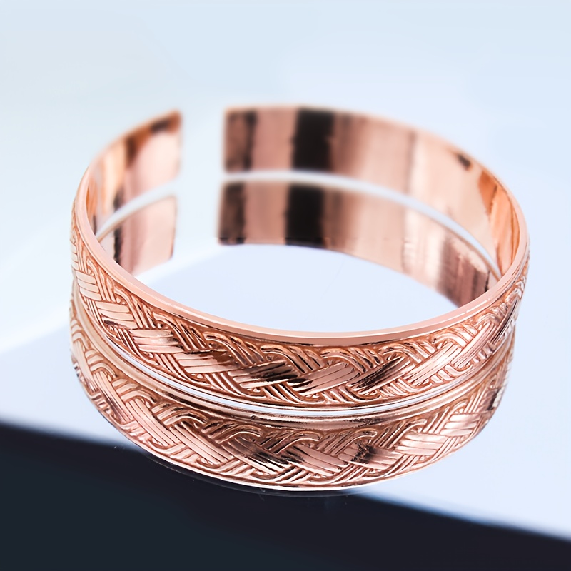 Purple Copper Bangle Bracelet Vintage Classic Style