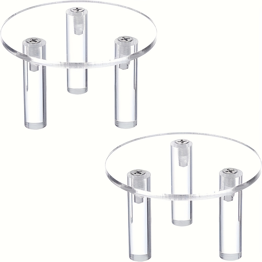 TEMU 2 Sets Of Transparent Acrylic Display Stands With Sturdy Round Bases And Center Pillars — 80×50mm Jewelry Earring Display Stands, Suitable For