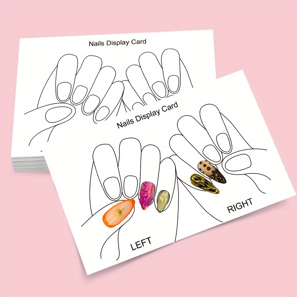 

10pcs Press On Nail Display Cards Handmade Nail Tips Display Cards Wholesale Nail Art Show Board Card Nail Polish Chart Painting Display Board Small Business Card Makeup Tools