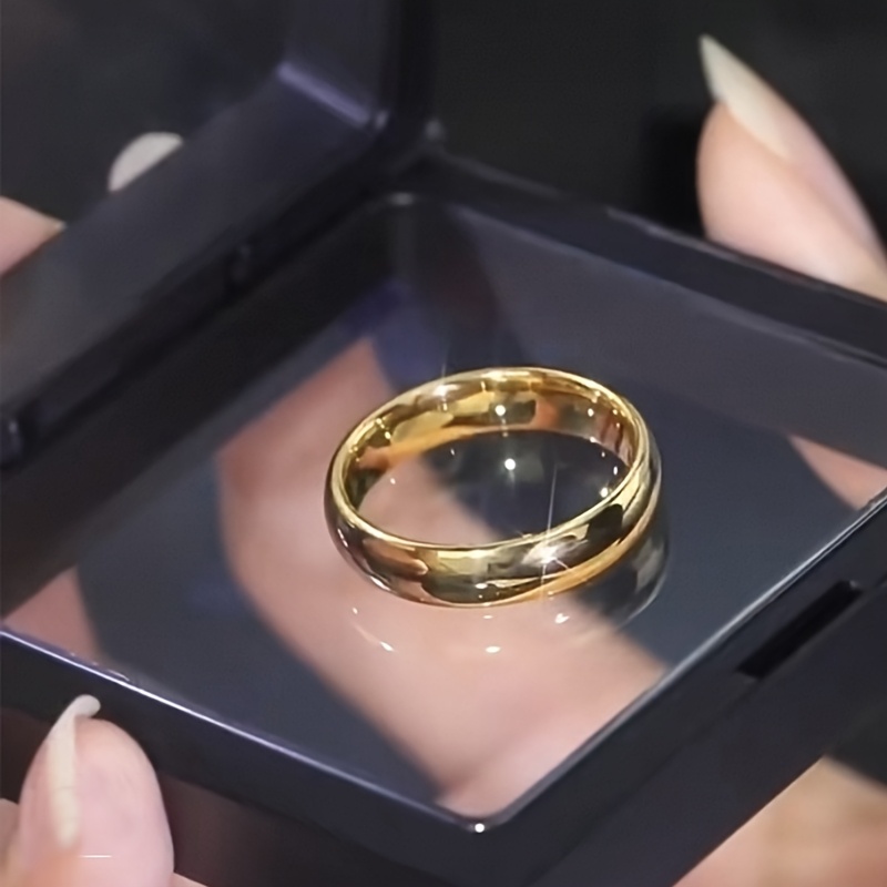 anillo boda minimalista en acero inoxidable titanio Temu Uruguay