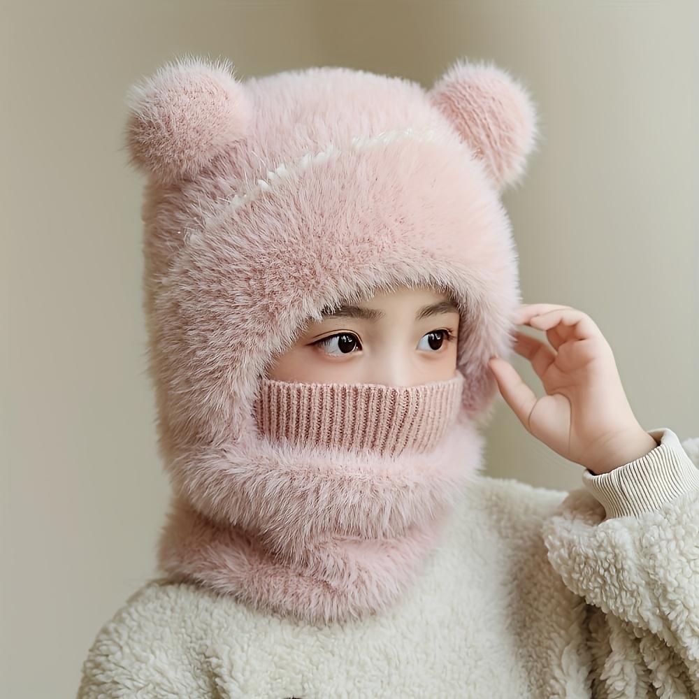 Unisex Autumn Winter Pullover Hat with Neck Gaiter