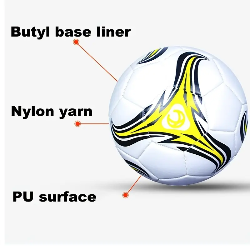 professional youth soccer ball size 5 durable pvc material ideal for training entertainment outdoor competitions white details 3