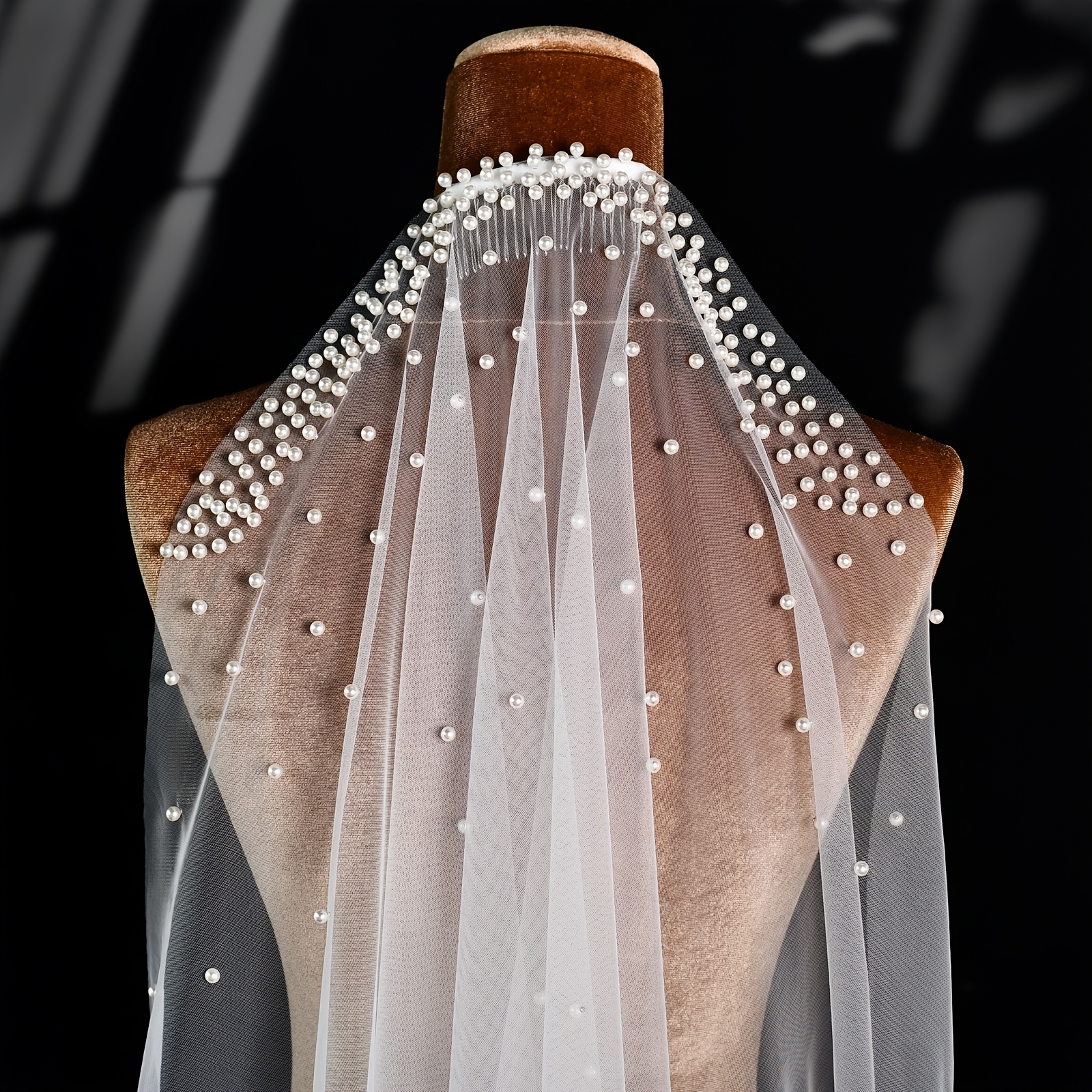 TEMU Coiffe perlée en fil uni, haut de gamme et simple, convient pour mariages vintage / photographie d'intérieur / mariage de mariée / coiffure pour