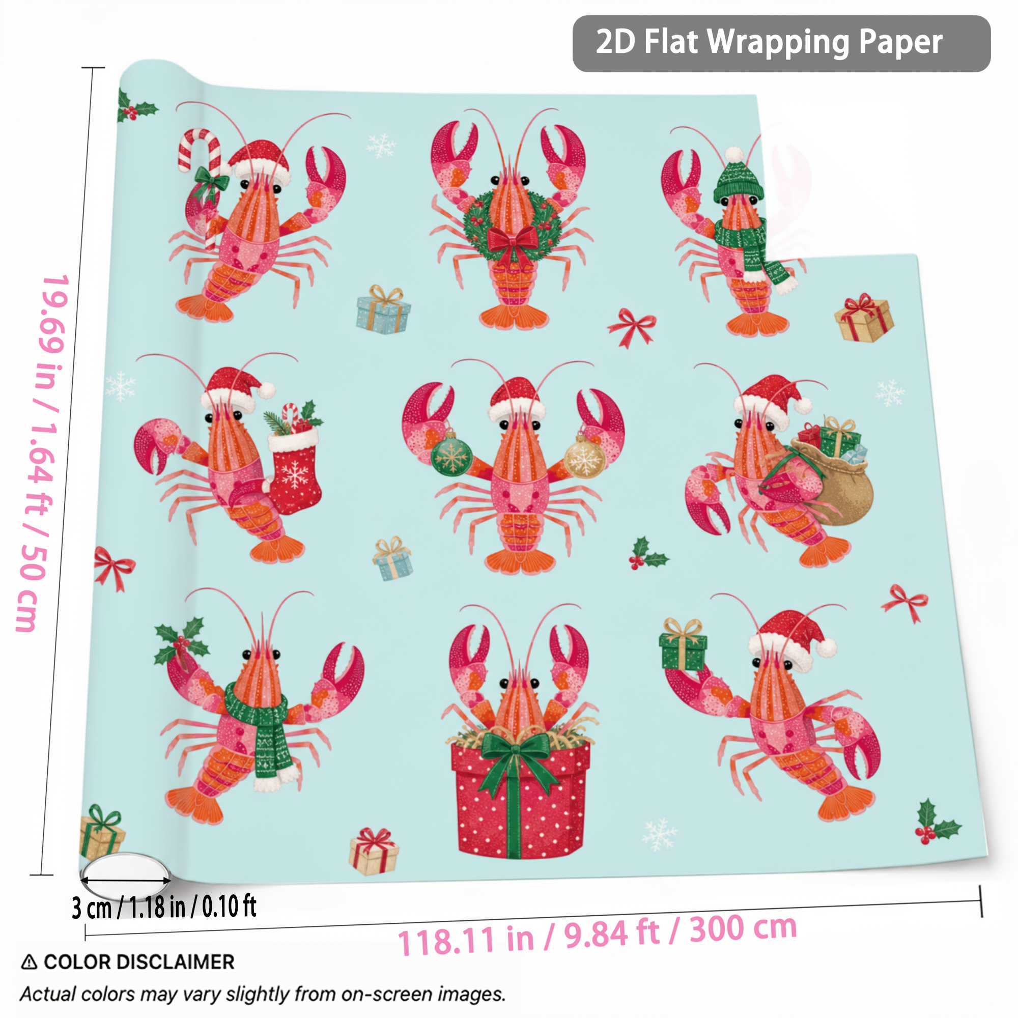 TEMU 1 Rouleau de de Noël, Ton /////, Élégant, Convient pour Emballage de Cadeaux pour Fête d'Année, Anniversaire, Mariage, Nouvel An, Feuilles de