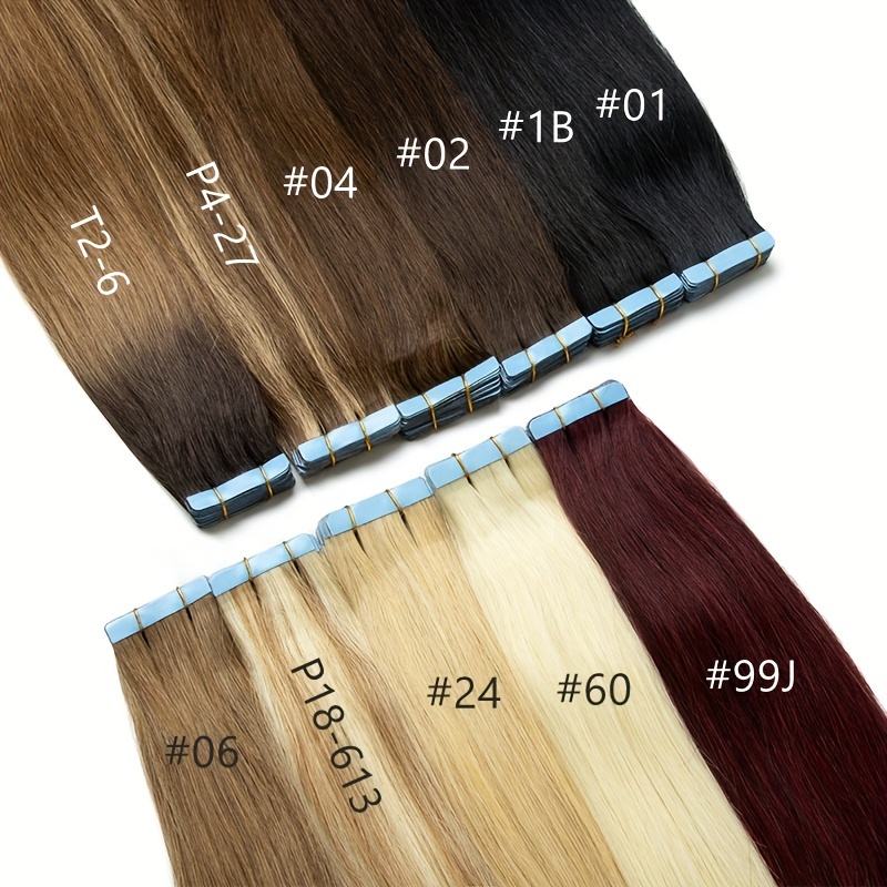 20pcs normal color tape in hair extensions human hair straight tape in hair extensions 12inch 22inch long hair 30g pack add volume details 1