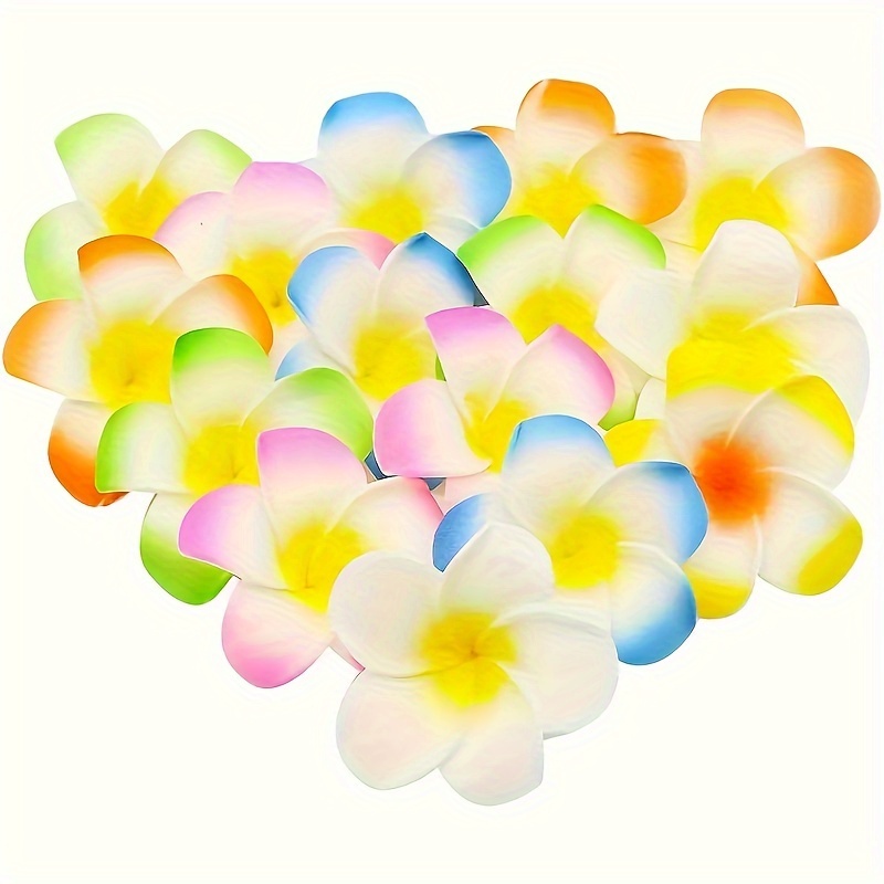 

6cm/2.36in Artificial Plumeria Flowers - Set Of 15, Beach-ready, Poolside, And Tropical Decorations - Parties And Festivals