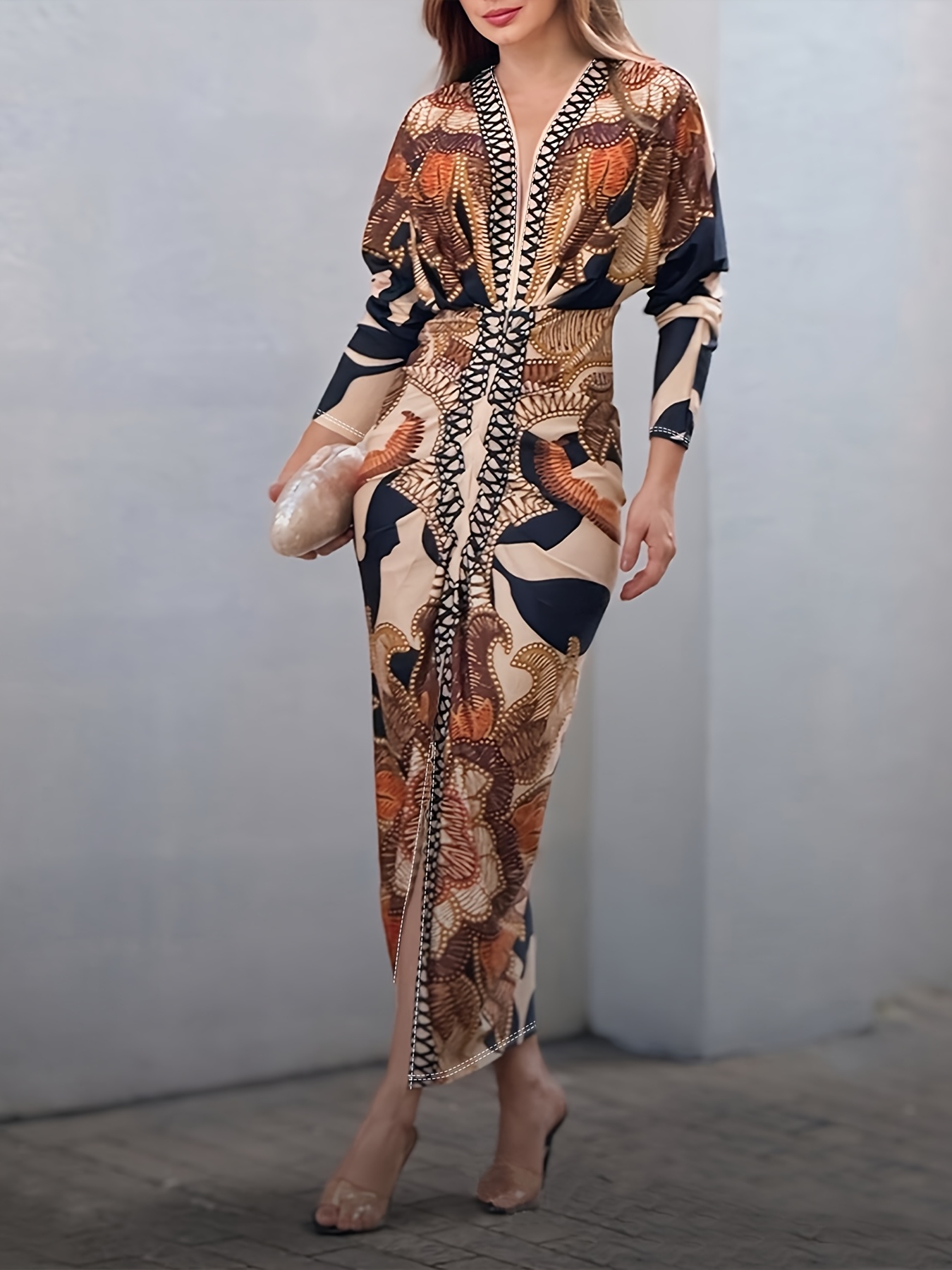 2025 spring directional elegant womens v neck lace - Temu