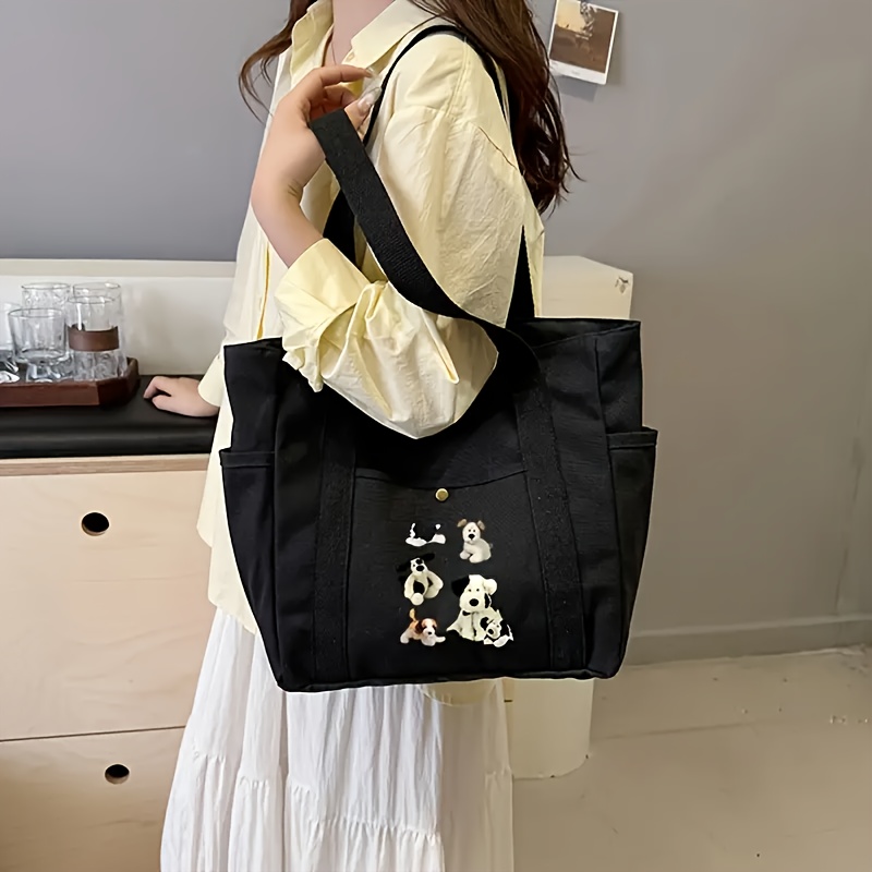 TEMU 女性用ロゴ/ブランドトートバッグ - ロゴでパーソナライズ、大容量で耐久性のあるハンドバッグ、通勤・買い物・日常使いに最適 - ロゴ印刷/挿入、手洗い/ドライクリーニング、カスタマイズ可能なギフト